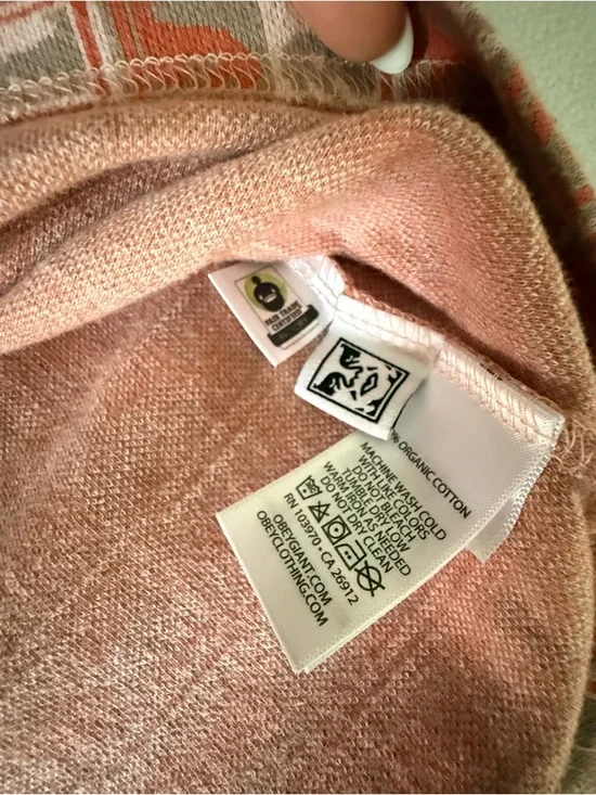 Obey Andre the Giant Orange Patterned Crop Rugby Shirt Rare - Picture 5 of 6